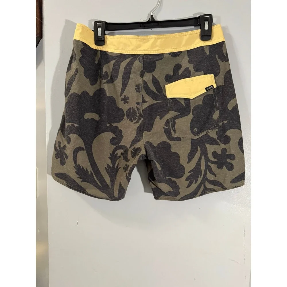 Roark The Passage boardshorts green black yellow floral 6